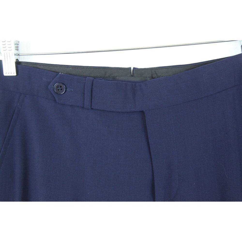 Ralph Lauren Black Label Vintage Navy Blue Dress Pants Size 10 Vintage 90s Wool - Picture 3 of 10